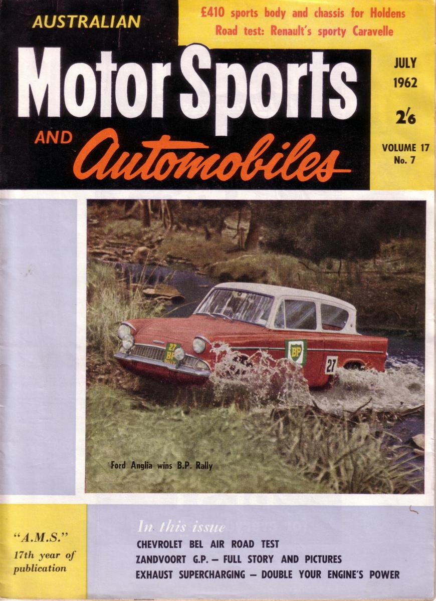 cover of Australian Motor Sports magazine, July 1962