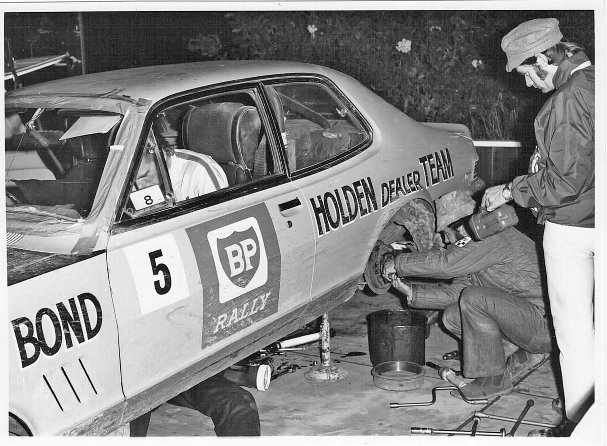 Colin Bond and Brian Hope's car undergoing repairs