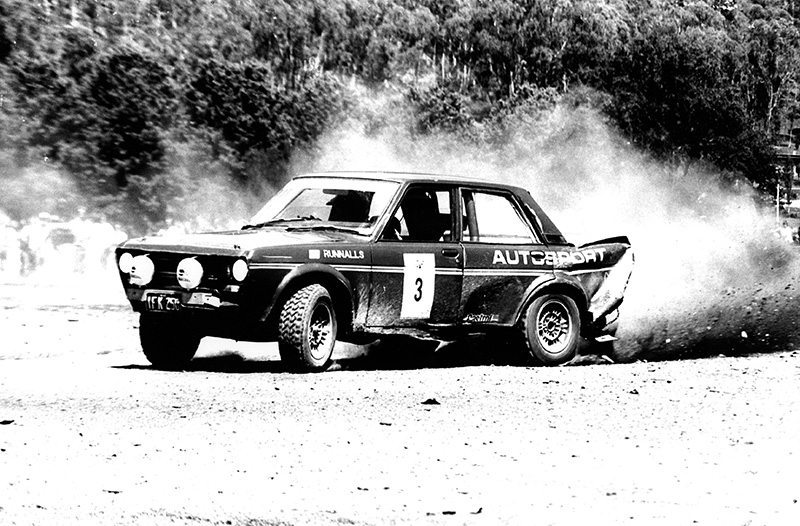 Geoff Portman and Ross Runnalls in an early 80s Alpine